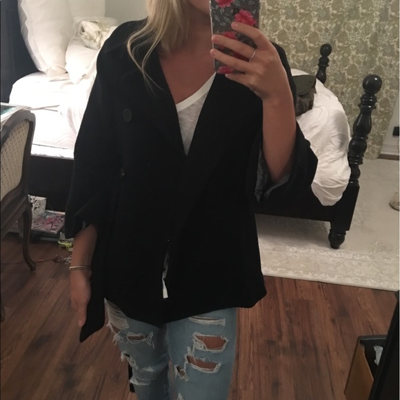 J. Crew black small 2 pea coat jacket - Picture 6 of 6